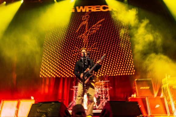 Big Wreck - Centre Videotron A musician performs on stage with dramatic lighting and a large backdrop.